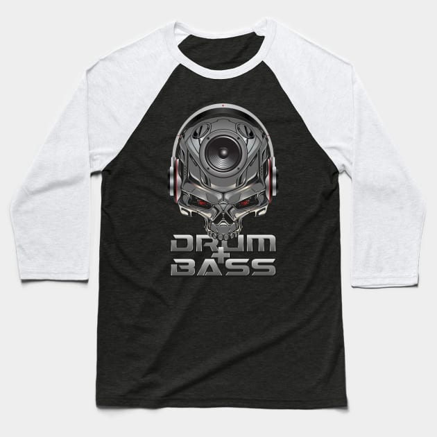 DNB Skull Baseball T-Shirt by FAKE NEWZ DESIGNS